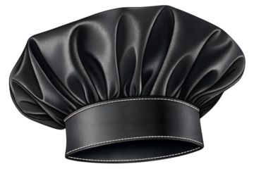 black chef hat isolated on transparent background
