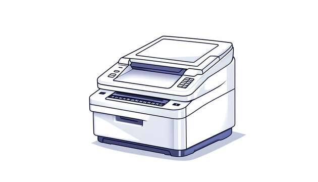 Modern all-in-one printer illustration