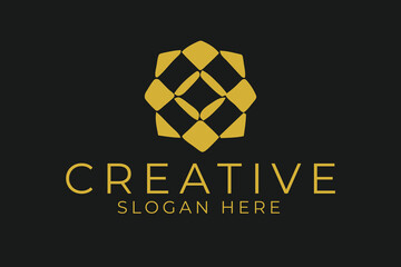 Elegant Gold Geometric Logo Design Abstract Modern Business art icon style shape clean    