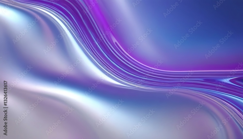 Poster abstract background with dynamic flowing light waves in shades of blue background and purple backgro