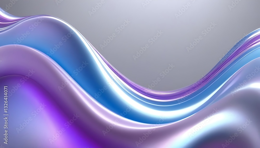 Poster abstract background with dynamic flowing light waves in shades of blue background and purple backgro