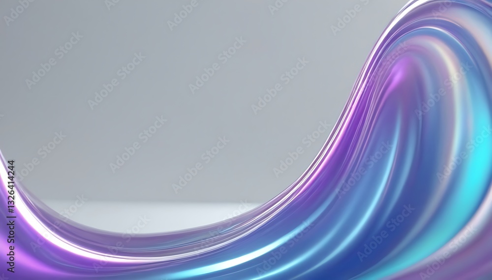 Poster abstract background with dynamic flowing light waves in shades of blue background and purple backgro
