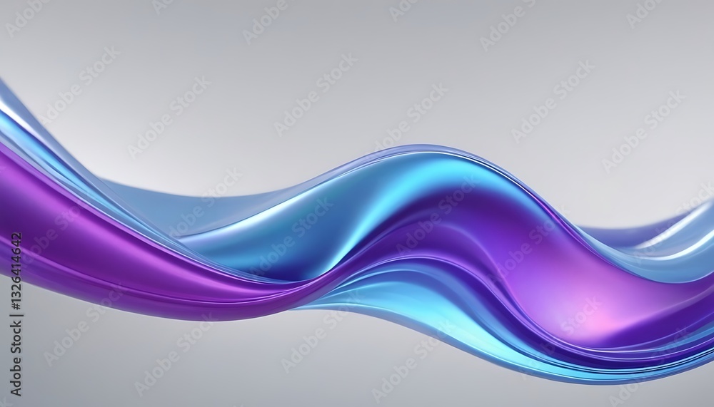 Poster abstract background with dynamic flowing light waves in shades of blue background and purple backgro