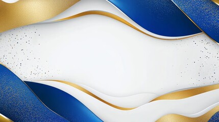 Abstract White Blue Gold Waves Banner 