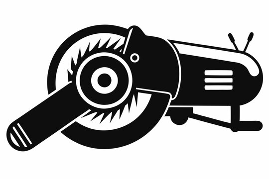 black angle grinder tool clip art preview