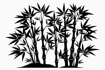 bambus line art silhouette vector illustration