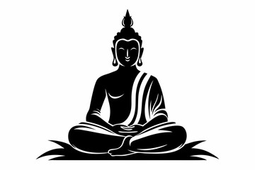 buddha line art silhouette vector illustration
