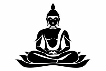 buddha line art silhouette vector illustration
