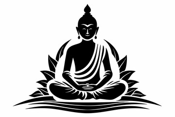 buddha line art silhouette vector illustration