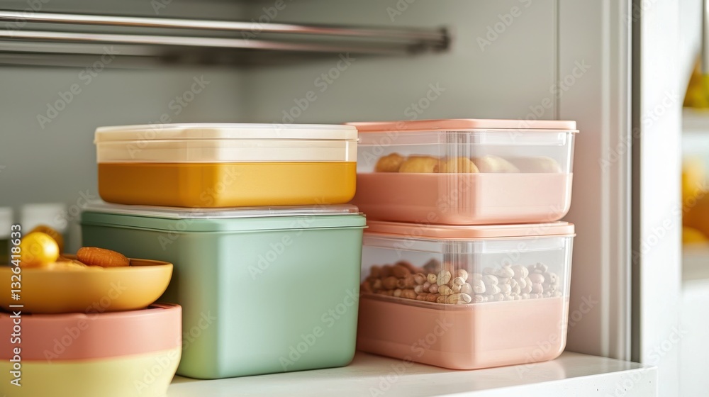 Poster clean fridge with organized storage containers