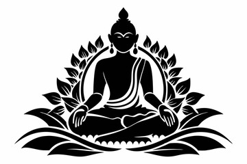buddha line art silhouette vector illustration