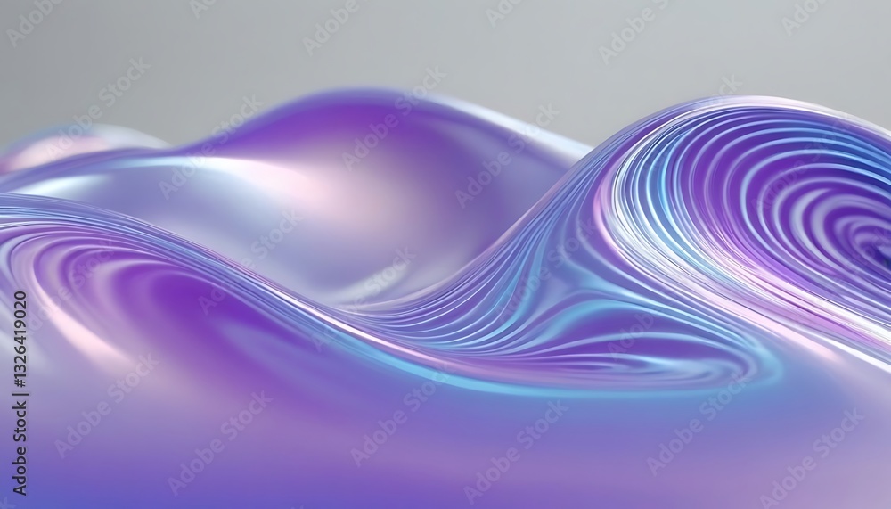Poster abstract background with dynamic flowing light waves in shades of blue background and purple backgro