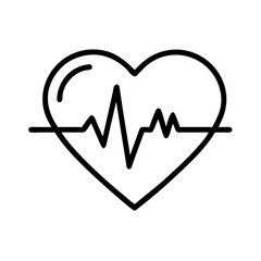 Heartbeat line in heart shape graphic