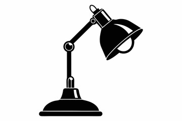 desktop electric lamp line art silhouette vector illustration