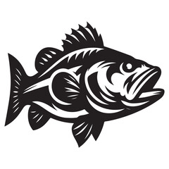 Cod fish logo design. Cod fish emblem. Fishing theme illustration.