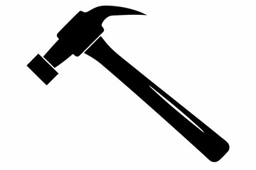 hammer line art silhouette vector illustration