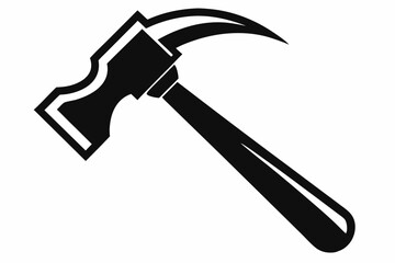 hammer line art silhouette vector illustration