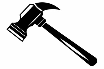 hammer line art silhouette vector illustration