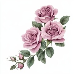 Fototapeta premium For a wedding greeting card, a watercolor illustration of a spring flower bouquet is presented