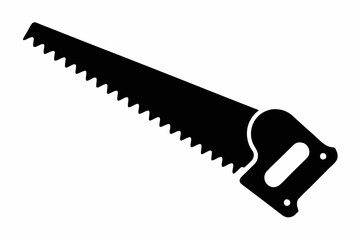 handsaw line art silhouette vector illustration
