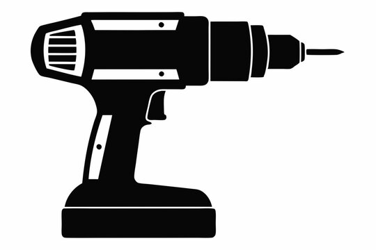 black drill tool on white background clip art preview