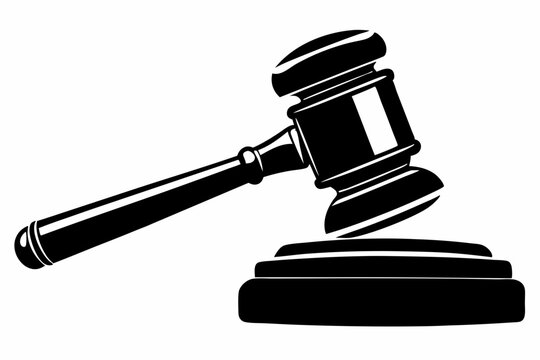 recommend clip art: judge gavel line art silhouette vector illustration