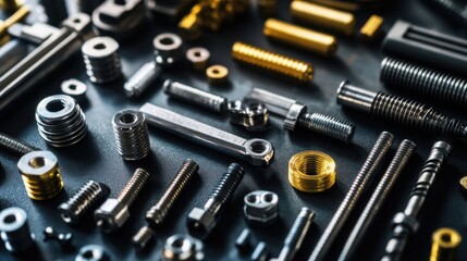 Aesthetic display of industrial fasteners.