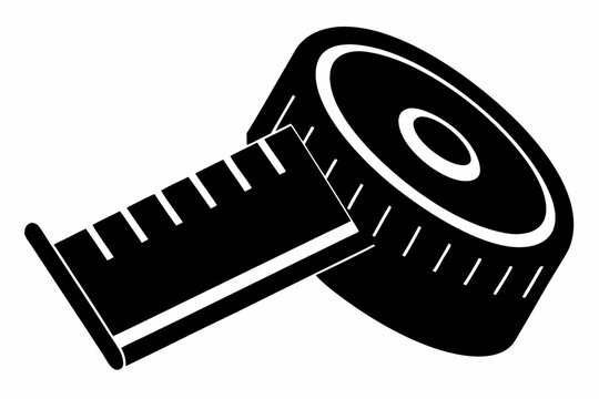 recommend clip art: measuring tape line art silhouette vector illustration