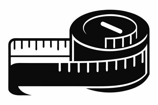 recommend clip art: measuring tape line art silhouette vector illustration