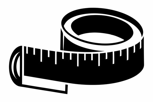 recommend clip art: measuring tape line art silhouette vector illustration