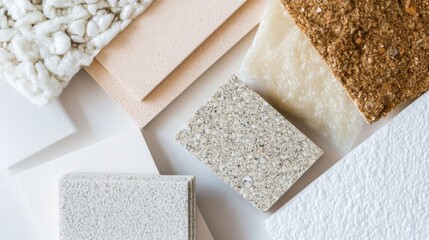 Aesthetic display of insulation materials.