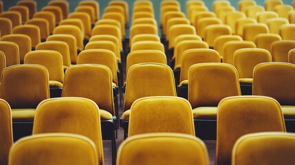Fototapeta premium Courtroom with a row of empty seats symbolizing justice and fairness
