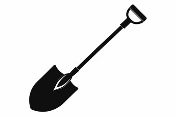 shovel line art silhouette vector illustration