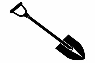 shovel line art silhouette vector illustration