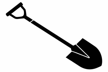 shovel line art silhouette vector illustration