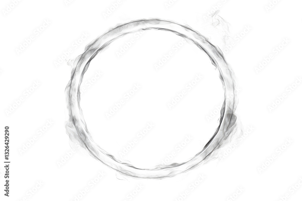 Poster a simple pencil sketch of a circle with rough edges on a plain white background in a minimalist styl