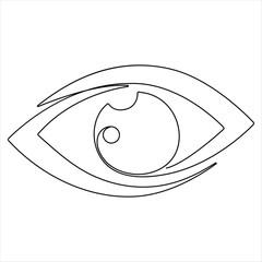 eye watch continuous single line drawing of  minimalist eye with retina outline design  vector illustration