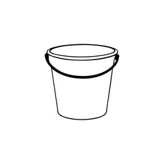 Bucket Outline silhouette vector illustration on white background
