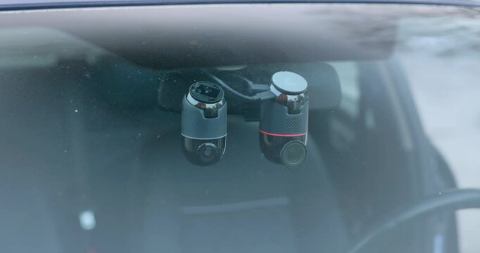 Dual dash cam recording traffic events, ensuring safety and evidence in case of accidents