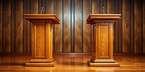Elevate your presentations with superior wooden podiums. High-quality images showcase craftsmanship for competitions and events.
