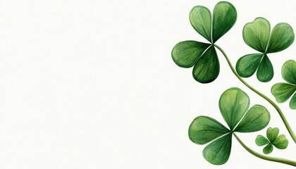 Obraz premium Watercolor Shamrock Decorations and Celebrations of Saint Patricks Day Occasions Lucky Charm Art