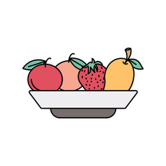fruit lineal color line icon with white background vector stock illustration