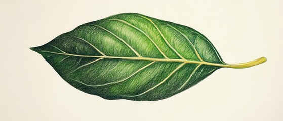 Hand-Drawn Green Leaf Illustration 