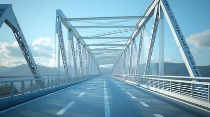 Obraz premium 3d model of smart bridge's structural data safety indicators