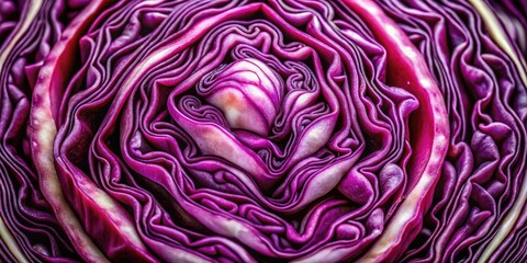 Obraz premium Geometric shapes and vivid colors burst from this stunning architectural red cabbage cut, a vibrant abstract art piece.