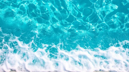 Fototapeta premium Turquoise pool water white foam waves summer swim 