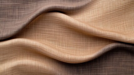 Muted taupe and espresso tones with woven metallic thread grids, creating an abstract woven fabric effect.