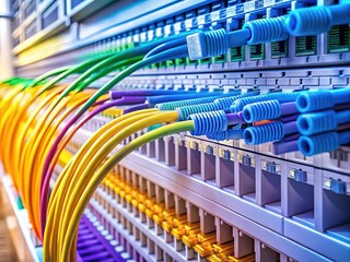 Sleek white patch cables for modern tech connections.