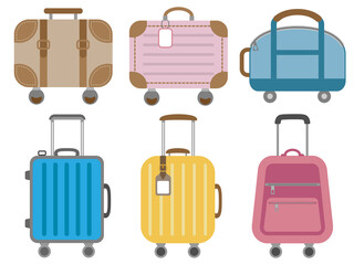 スーツケース■スーツケース＆旅行バックのイラストセット