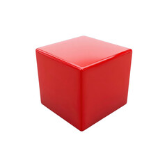 Glossy Red Cube - 3D Render of a Perfect Cube